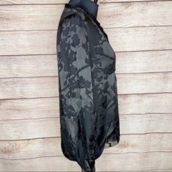 Diane Von Furstenberg Black Fairy Grunge Semi Sheer Shirt - Picture 5 of 11